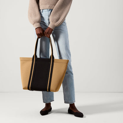 The Essential Tote - Camel and Black
